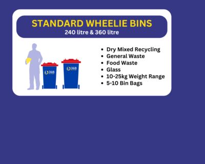 Standard wheelie bin hire from J&B recycling