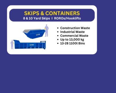8 yard and 10 yard skip hire from J&B recycling