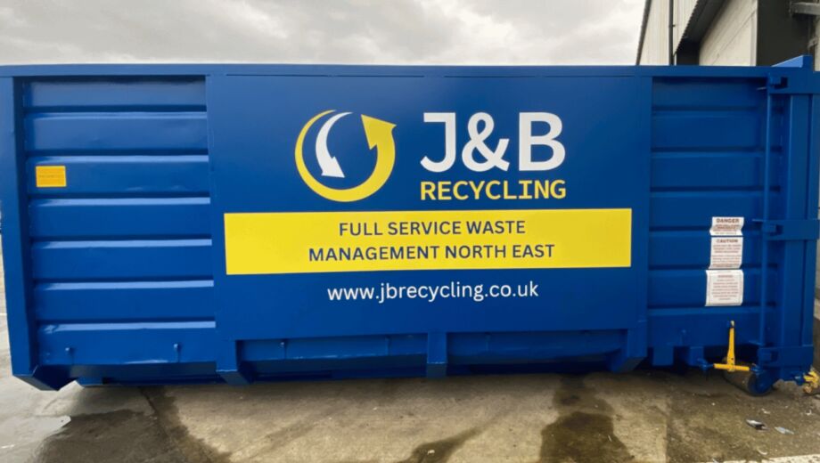 J&B Recycling large blue RoRo skip